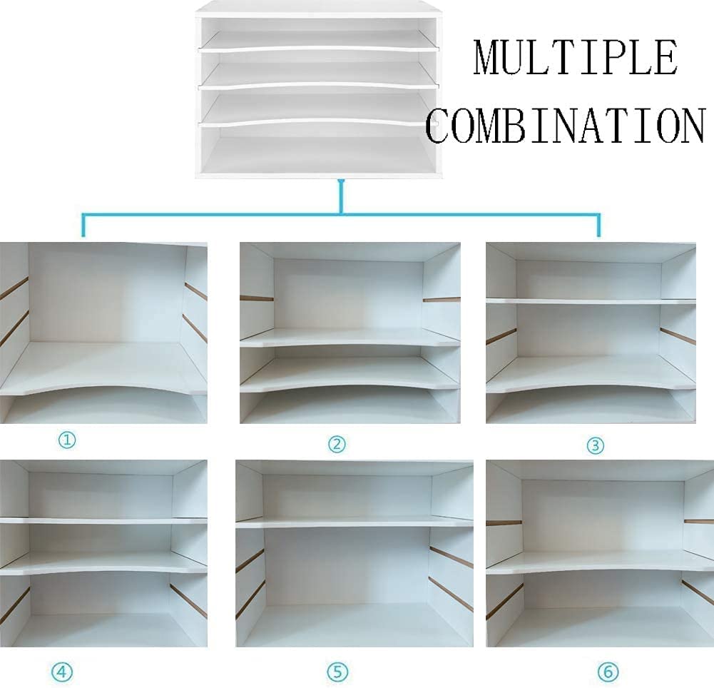 EMERIT Paper Organzier Wood Desktop Organizer Storage Letter Tray File Sorter with Adjustable Shelves for Home Office