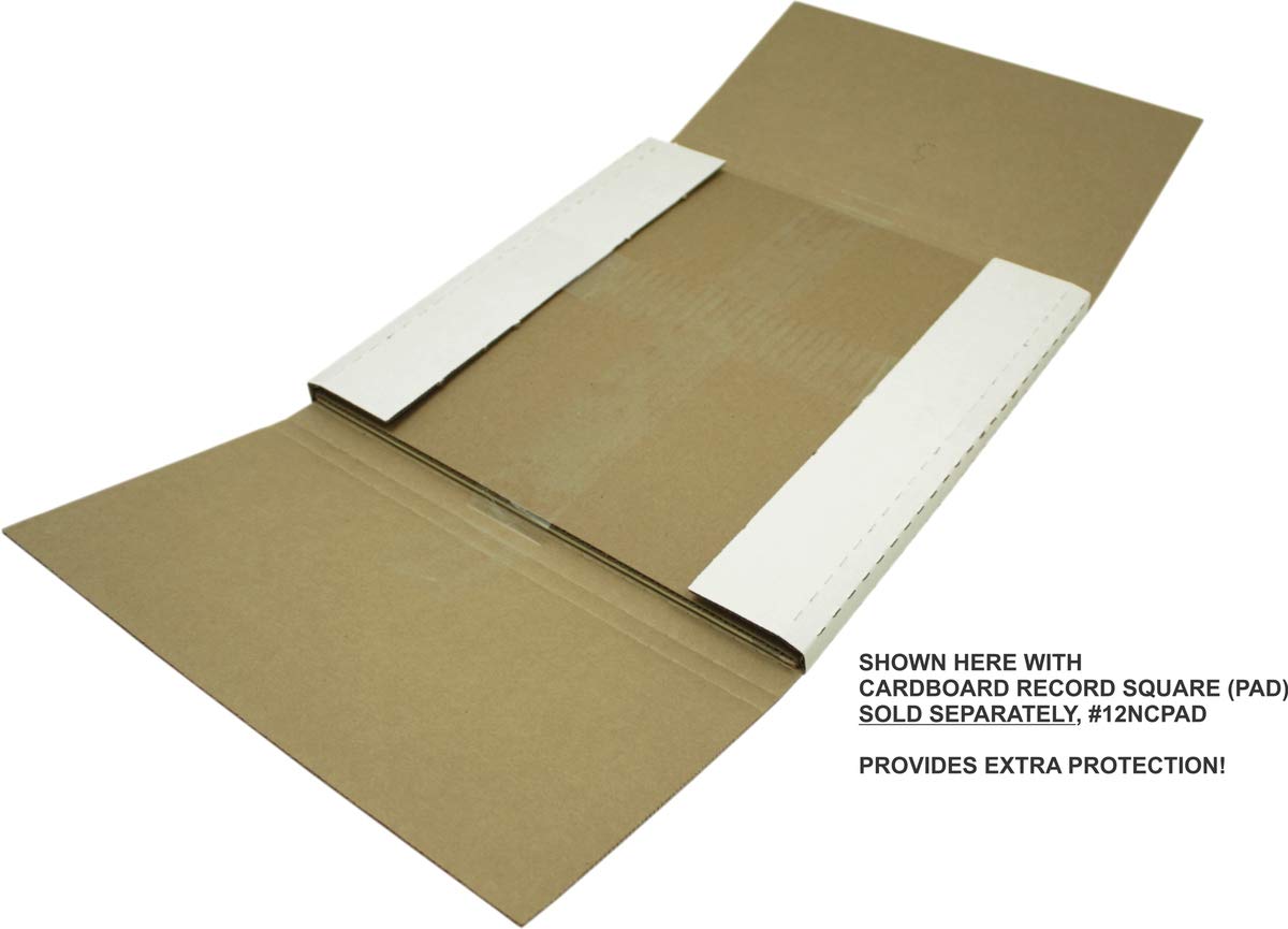 (25) White Vinyl Record LP Shipping Mailer Boxes - Holds 1 to 3 12" Records - Adjustable Height - STRONG 32 ECT Cardboard #12BC01VDWH