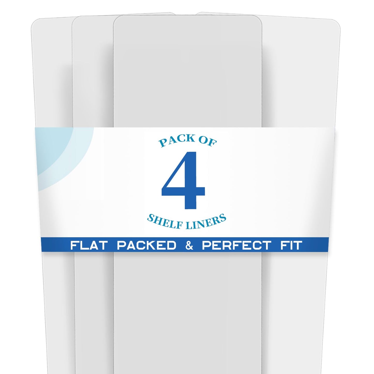 BRIAN & DANY Wire Shelf Liner 16" X 48", Heavy Duty Shelf Liners for Wire Shelving, Waterproof Protector Mats, Set of 4, Transparent