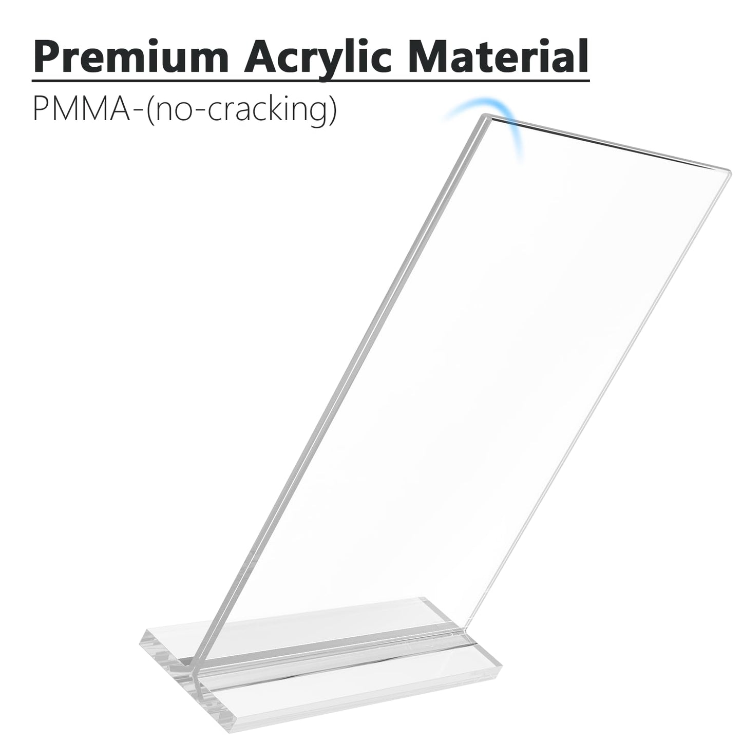 MaxGear Acrylic Sign Holder 8.5x11 Inches 10 Pack, Double Sided Clear Display Stand Table Top Paper Holder, Vertical Menu Flyer Stand, Plastic Frame for Stores, Restaurants, Hotels, Office