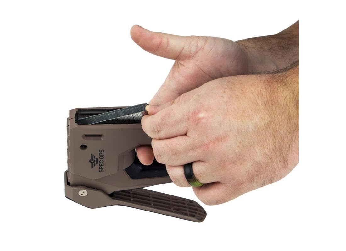 Spec Ops Tools Heavy Duty Staple Gun, 1/4" - 9/16" Staples, 18-Gauge Brads, Reduced Effort