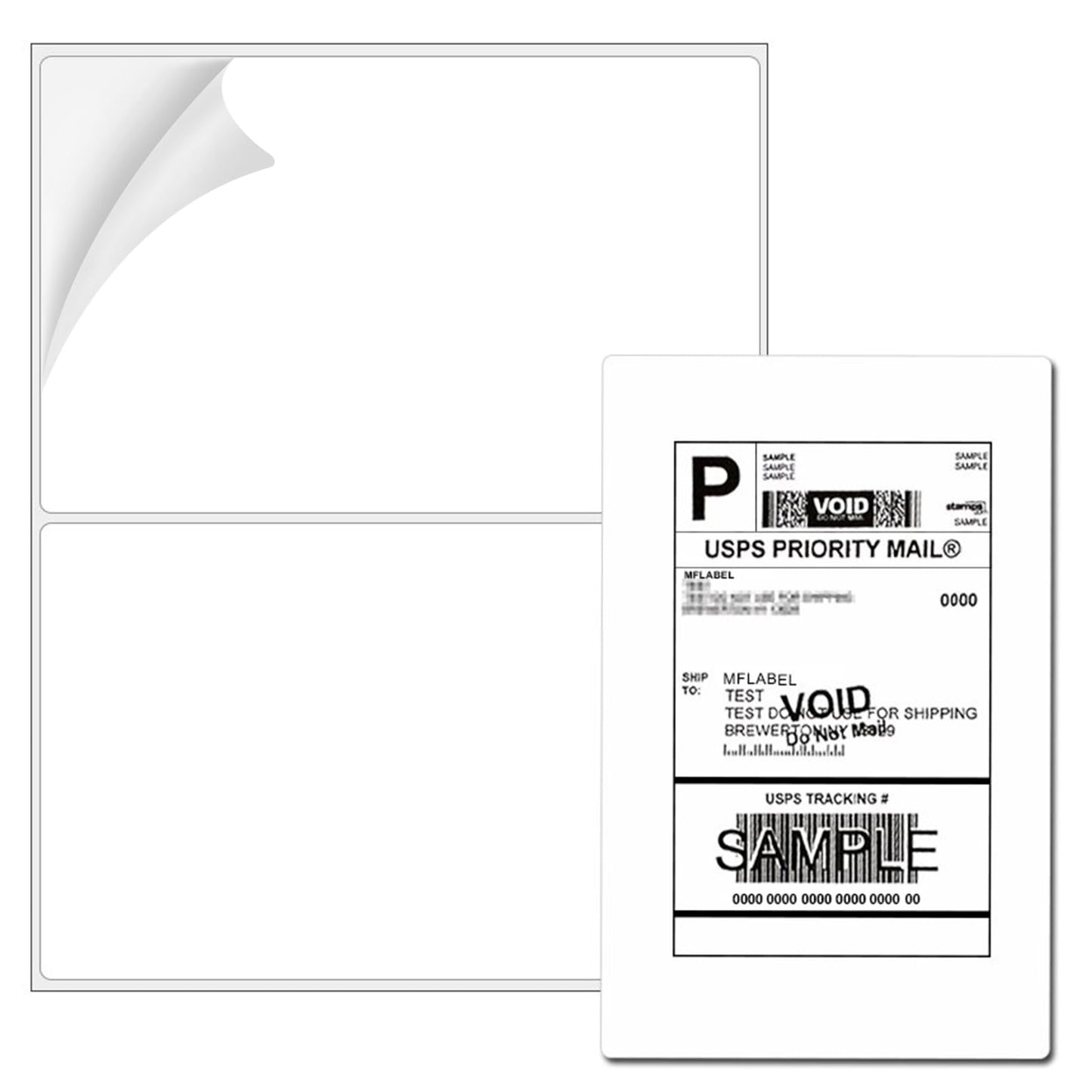 Coopaty Half Sheet Shipping Labels 8.5" x 5.5" Sticker Labels for Laser & Ink Jet Printers, 2 Per Page Self Adhesive Mailing Labels for Packages (500 Sheets, 1000 Labels)