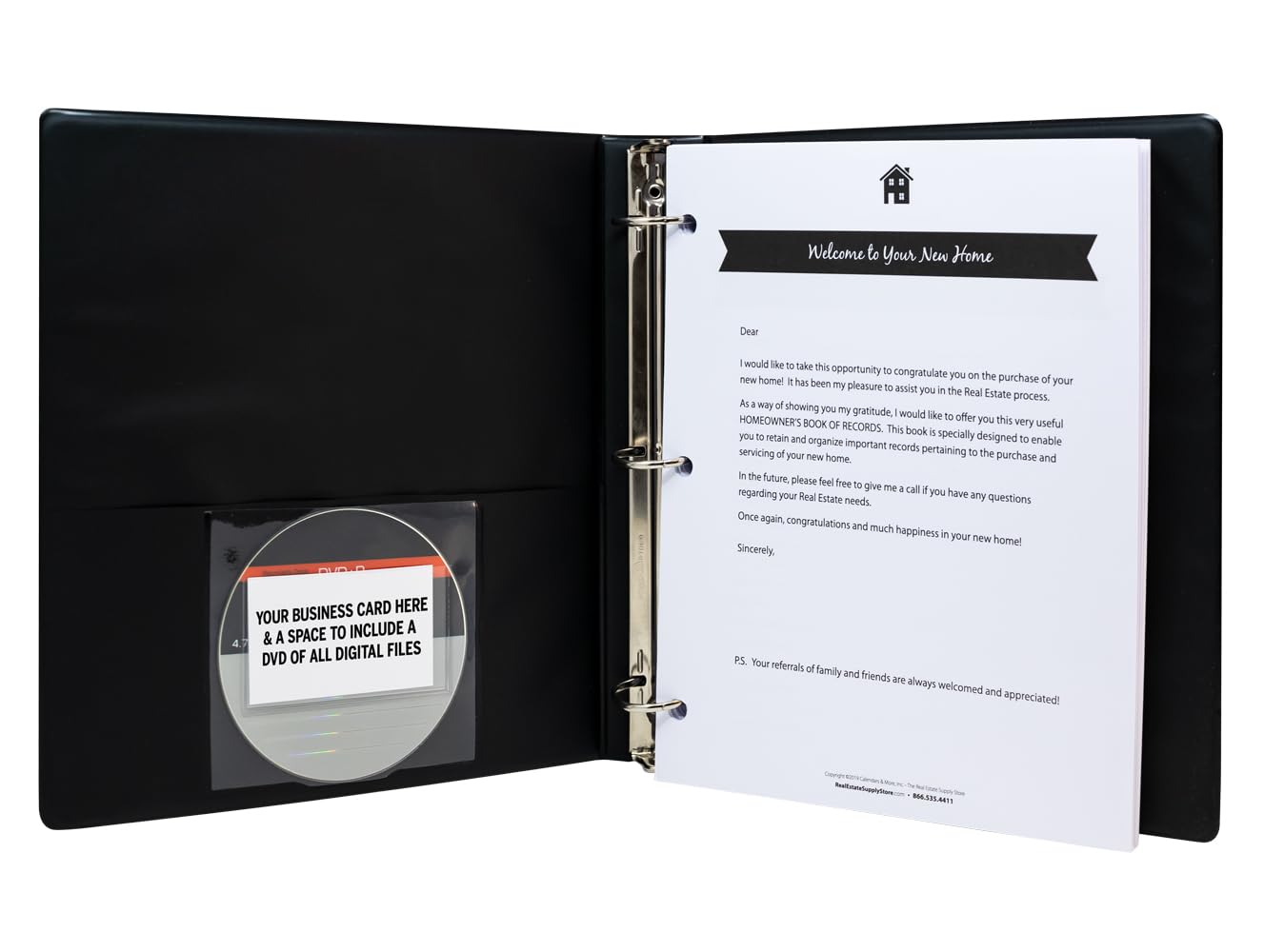 HannahDirect The Homeowner's Book of Records - Real Estate Agent Closing Gift (Black, Pack of 1)