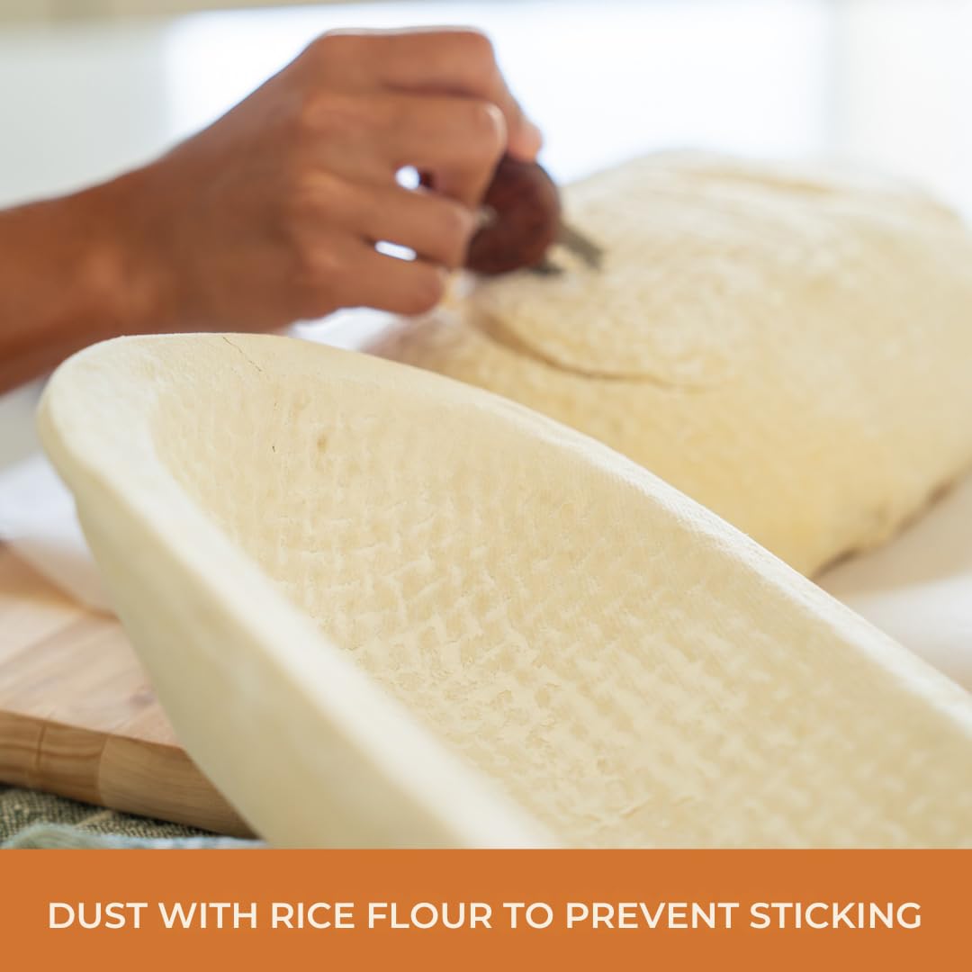 Bulka Oval 750g Groove Banneton Bread Proofing Basket Pressed Wood Pulp, Sourdough Proofing Basket - Non-Stick Batard Brotform Sourdough Bread Baking Supplies, Made in Germany.