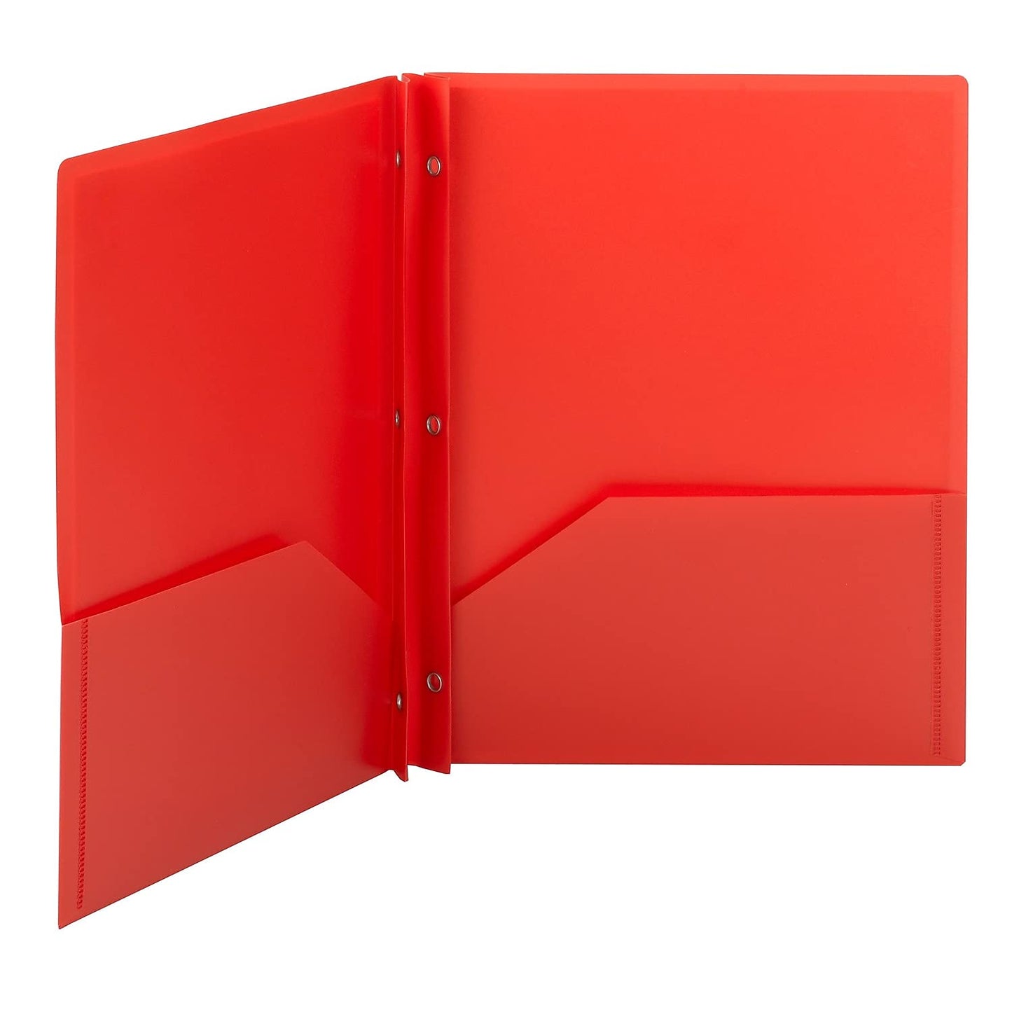 Smead Poly Two, Pocket Folder with Fasteners, 11"x 8 1/2", Pack of 25, Red (87727)