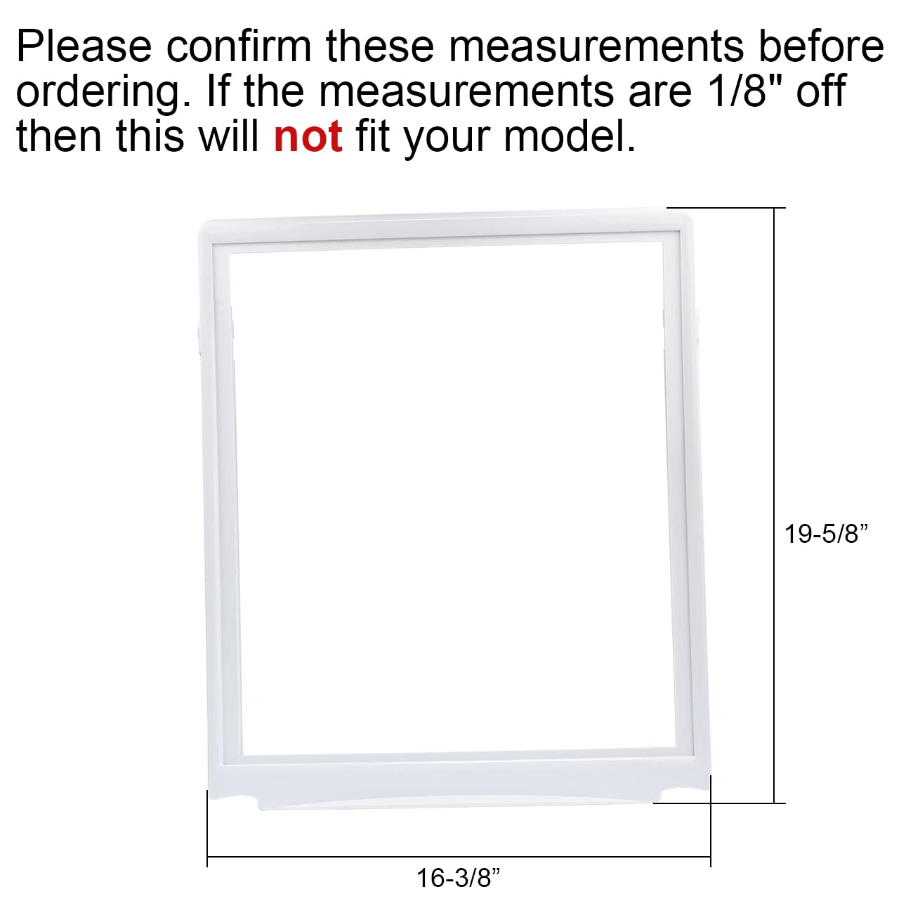 240599301 Refrigerator Shelf Frame (Without Glass) Crisper Pan Cover for Frigidaire (Electrolux) Refrigerator,Delicatessen Drawer Cover -1037664, AH899475, EA899475