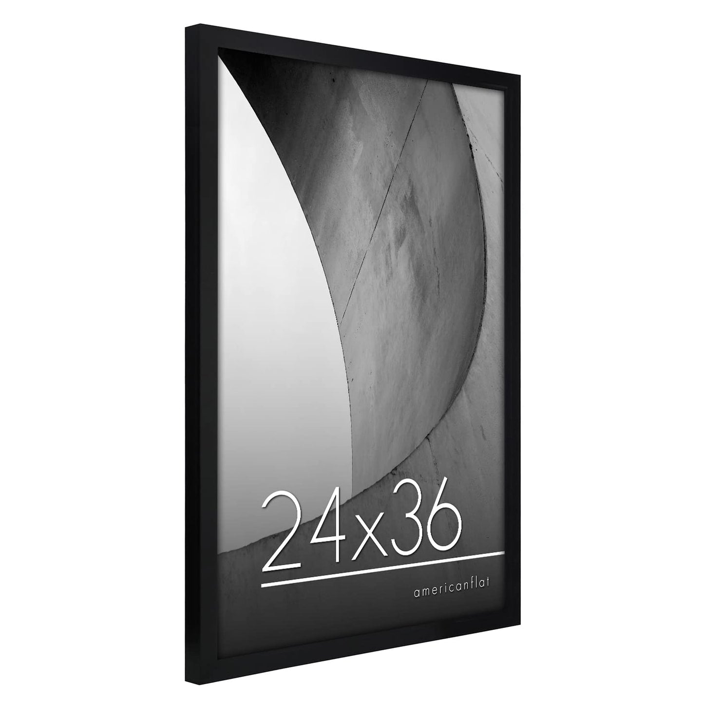Americanflat 24x36 Poster Frame with Polished Plexiglass - Streamline Collection - Thin Border Picture Frame for Wall Display - Hanging Hardware Included - Black