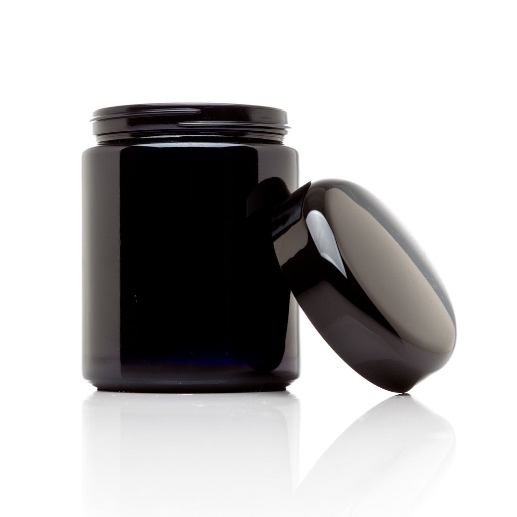 Infinity Jars, Premium Airtight Ultraviolet Glass Jar 250  ML (8.3 fl oz) Pack 3 Smell Proof, Antistatic, Light Blocking Container for Herbs, Coffee, Tea & Spices Durable, Travel-Friendly Storage