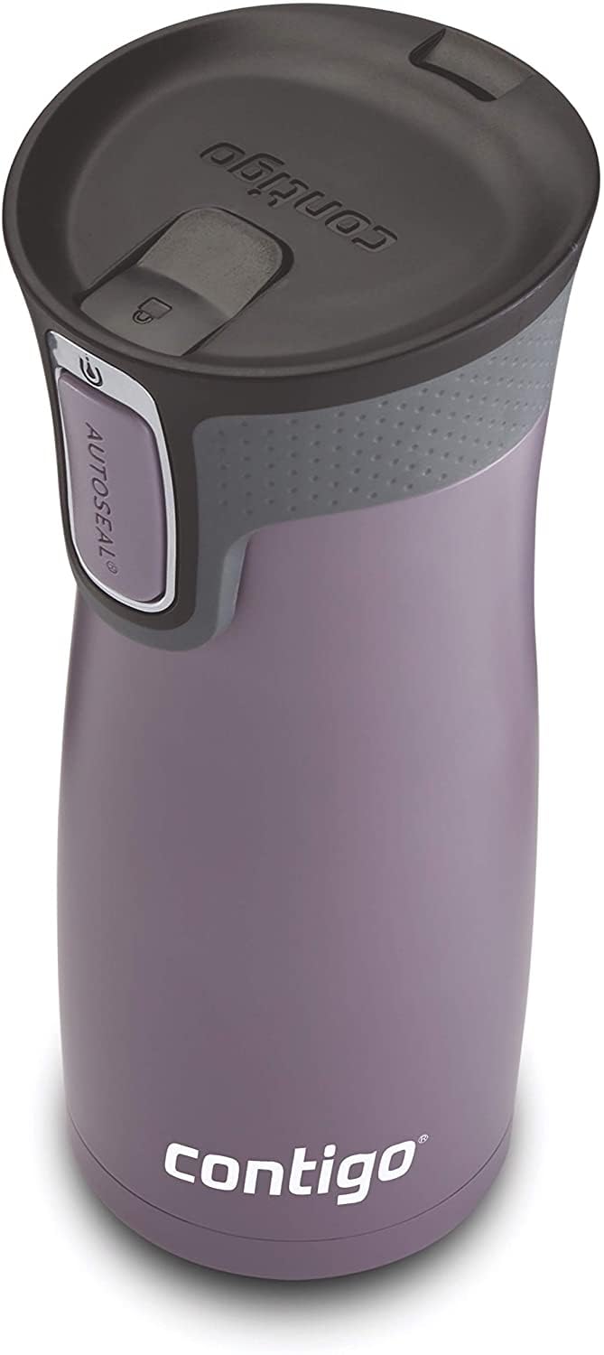 Contigo Unisex's West Loop Autoseal Thermobecher, Edelstahl Isolierbecher, Kaffeebecher to Go, BPA frei, auslaufsicherer Reisebecher mit Easy-Clean-Deckel, hält bis zu 5h Warm, 470 ml, Dark Plum