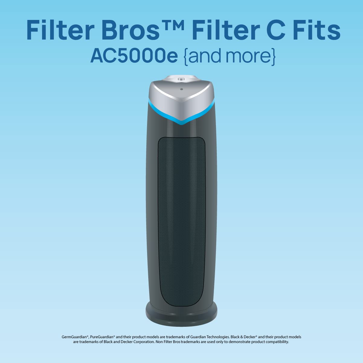 Filter Bros HEPA Filter C Replacement Fits GermGuardian FLT5000 AC5250PT AC5350B