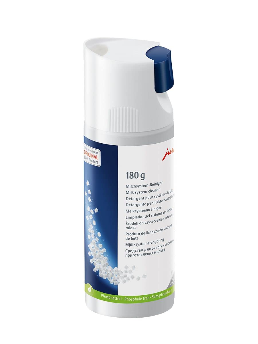 Jura Milk System Cleaner Mini-Tabs w/Dispenser, White (180 g Bottle)