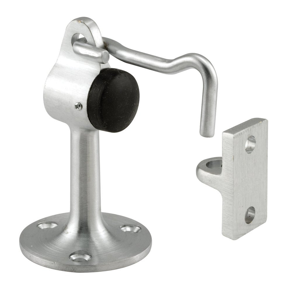 Prime-Line J 4602 4 In. Floor Stop, Solid Brass, Brushed Chrome Finish (Single Pack)