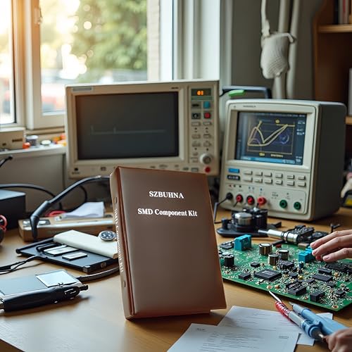 0603+0805 SMD Capacitor Resistor Assortment Kit with MOSFETs BJT Transistors Diodes (0.5pF-22uF 0-10MΩ ±1%) Total 312 Groups / 7760pcs Electronic Components in One Sample Book