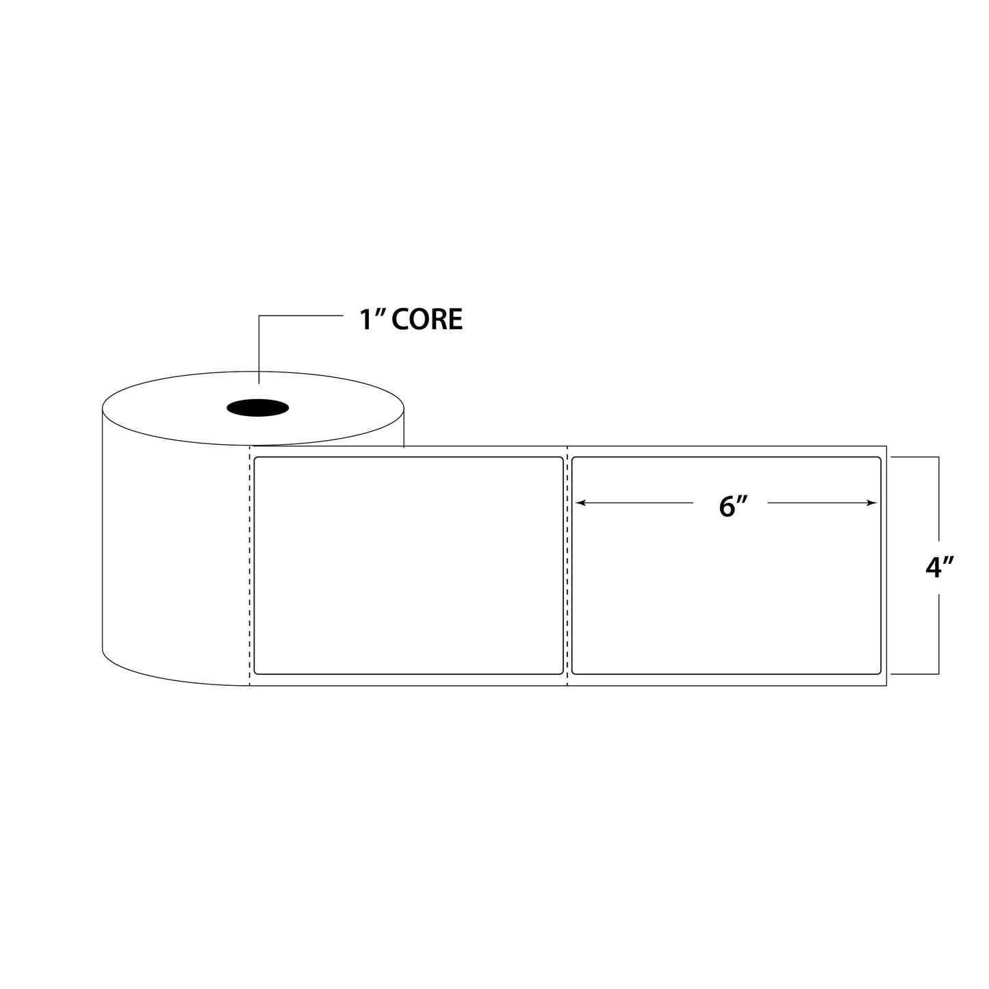 4" X 6" Direct Thermal Shipping Labels | Yellow | 1" Cores w/Perfs Easy Tear | Made in USA | Printing Label | 500 Labels | 250 Labels per Roll | 2 Rolls | Blank Labels