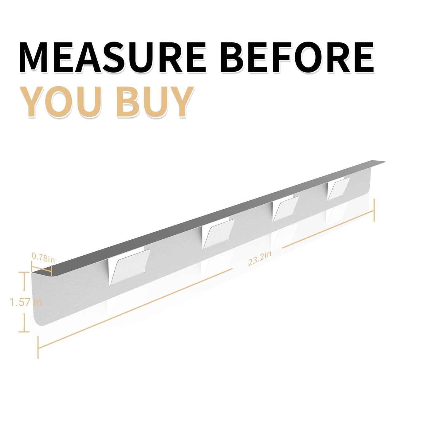 MOFINO Stove Gap Covers 316 Stainless Steel,2 Pack 23.2" Stove Gap Filler,Heat Resistant Stove Gap Guards,Between Stove and Counter Slide In Range Trim Kit for Kitchen,Silver