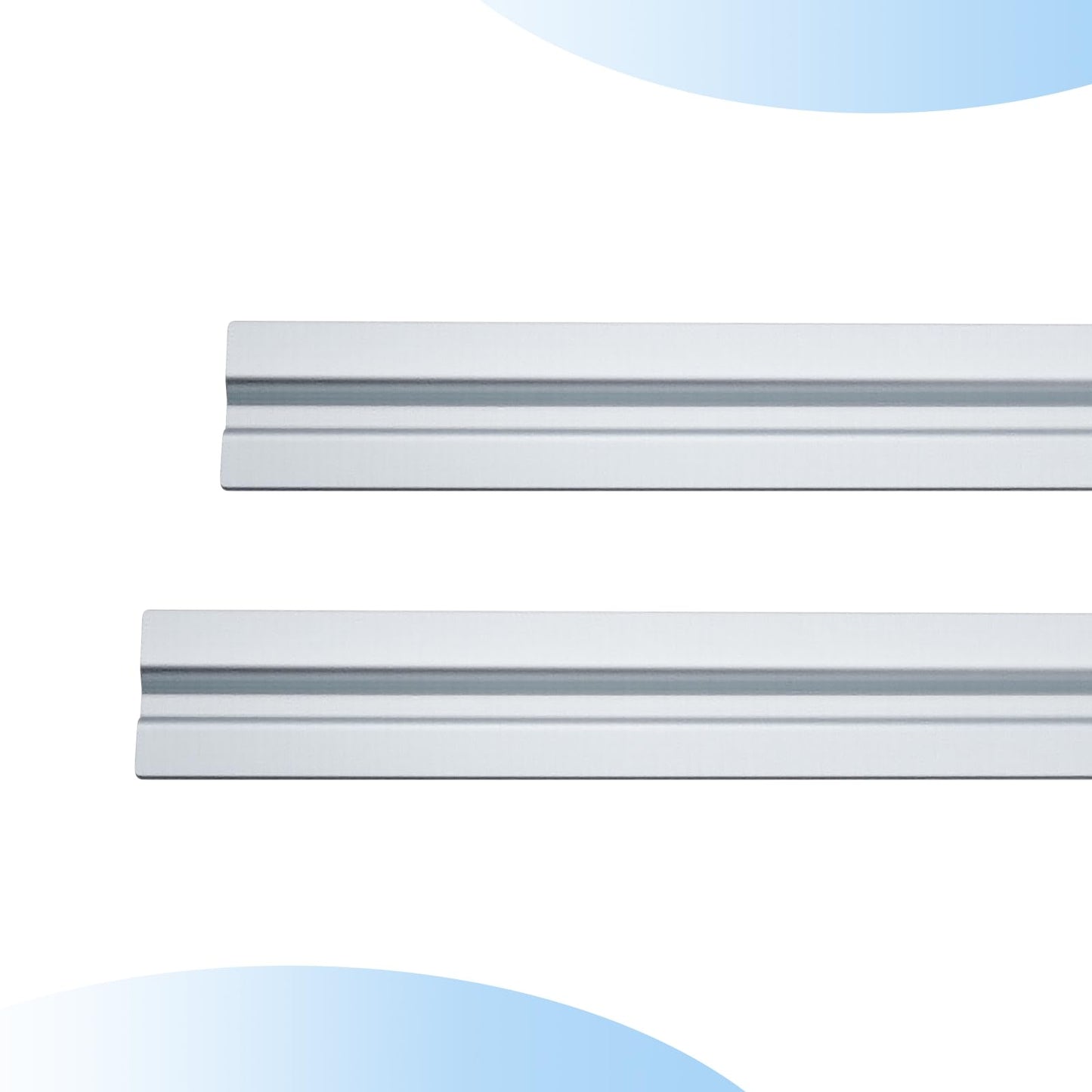 Trandraft 2 Pack Universal File Bars for Filing Cabinet Lateral Front to Back File Drawer Rail for Hanging Wood Cabinets Office Storage to Keep Organized(Silver)