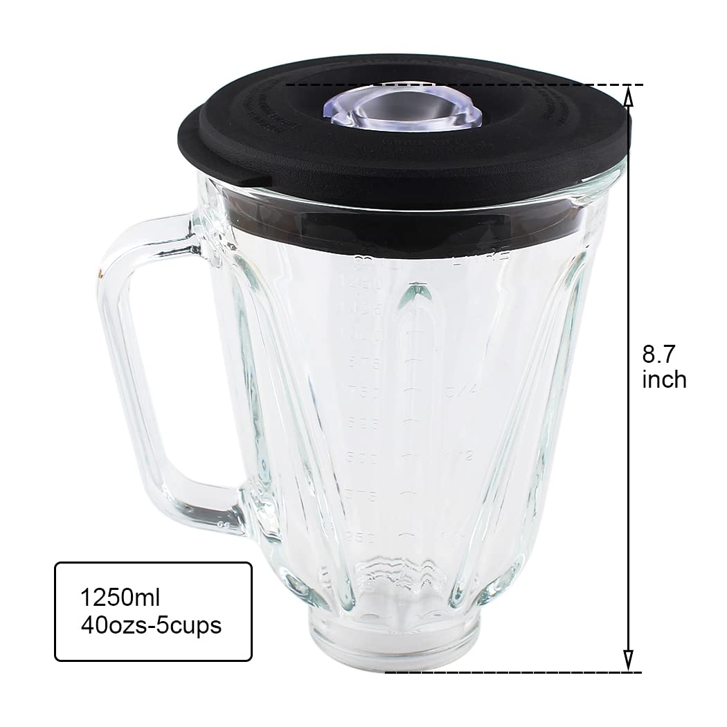 Joyparts Replacement Parts 5cups Glass jar with SPB-7CH-LR Collar Collar and blade,Compatible with Cuisinart Blender