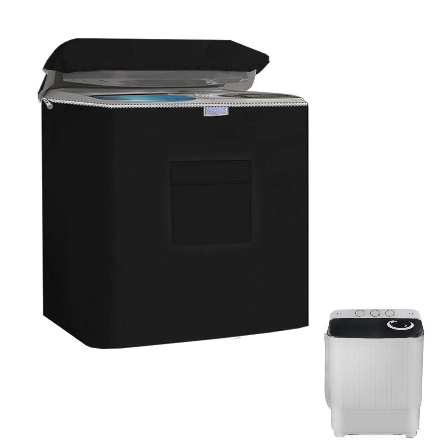 Vibiubo Twin Tub Washing Machine Cover for 13lbs Portable Mini Compact Washer Machine,Waterproof, Sun-Proof, Extend their Service Life, Zipper Design for Easy Use (24"W×17"D×27"H)