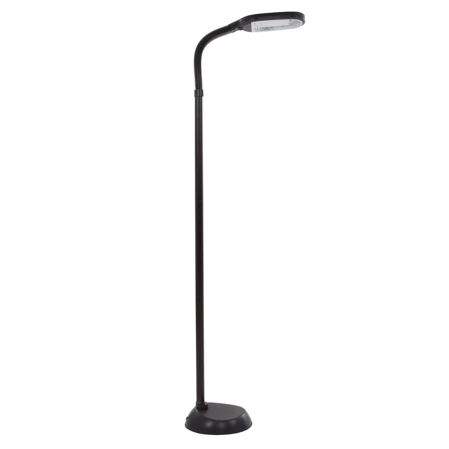 Lavish Home Adjustable Floor Lamp for Bedroom - Full Spectrum Natural Sunlight Lamp for Office with Bendable Neck for Reading Light, Craft, Studying, and Esthetician Light - (Black)
