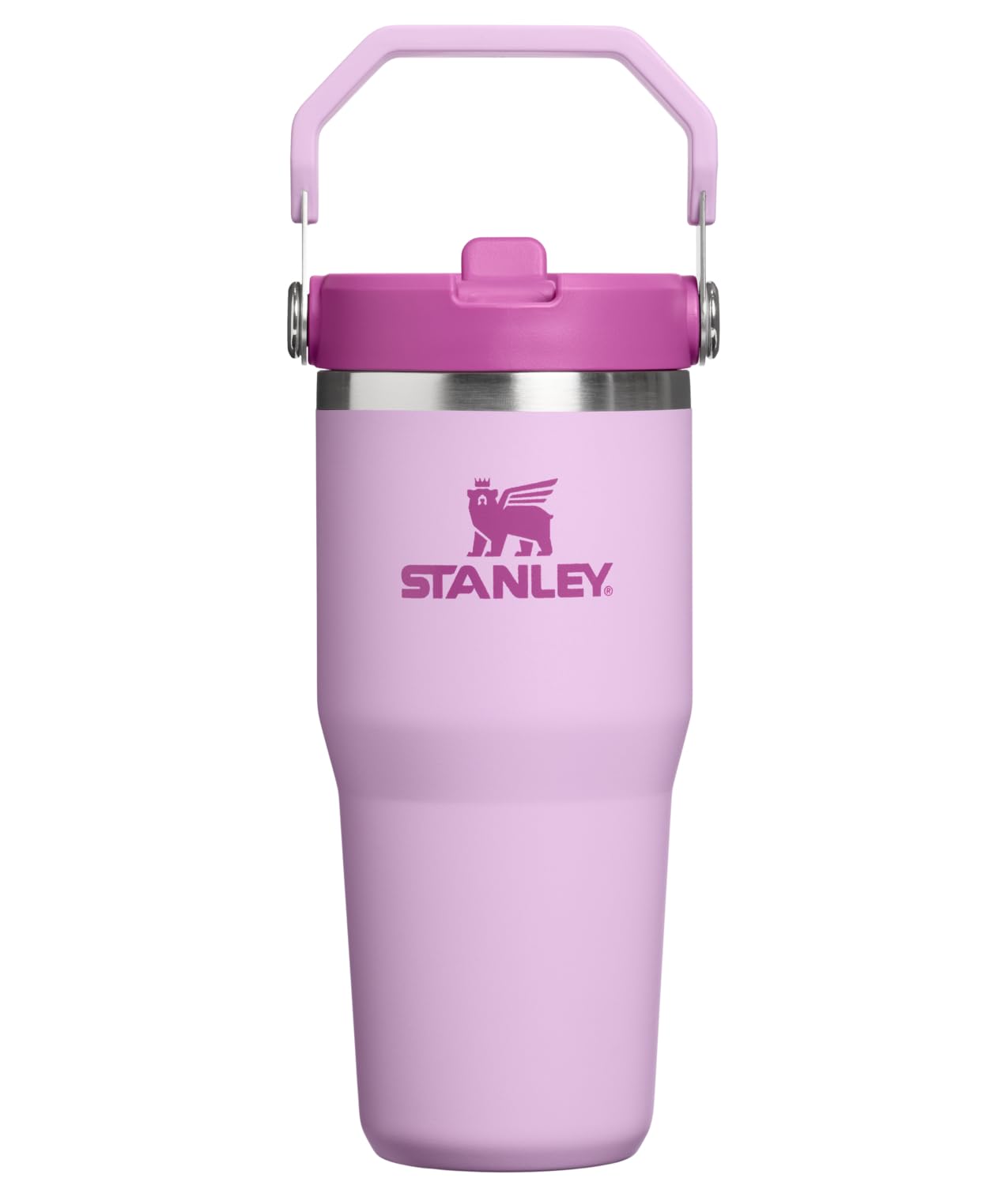 STANLEY IceFlow 2.0 Flip Straw Tumbler with Handle 14 oz | Twist On Lid and Flip Up Straw | Leakproof Water Bottle | Insulated Stainless Steel | BPA-Free | Soft Orchid