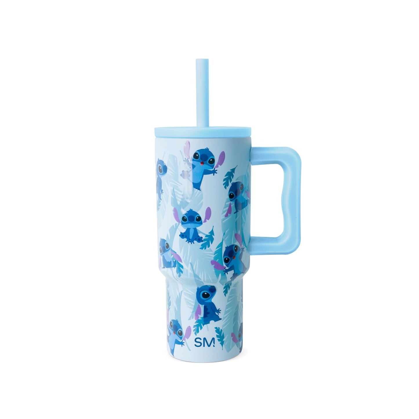 Simple Modern Disney Kids 24 oz Tumbler with Handle and Silicone Straw Lid | Spill Proof and Leak Resistant | Stainless Steel Bottle | Gift for Kids Boys Girls | Trek Collection | Tropical Stitch