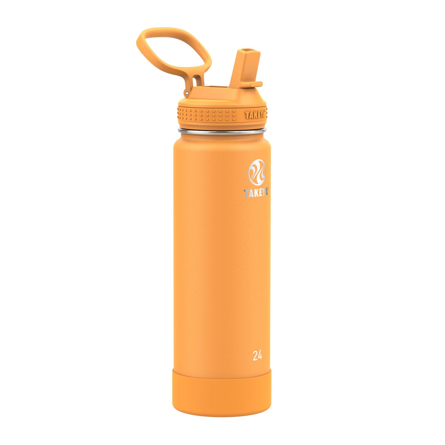 Takeya 24 oz Actives Stainless Steel Water Bottle with Straw Lid – Leakproof, Double-Wall Insulated, Keeps Drinks Cold 24 hrs/Hot 12 hrs, BPA-Free, Powder-Coated, Gym & Travel, Honeycomb