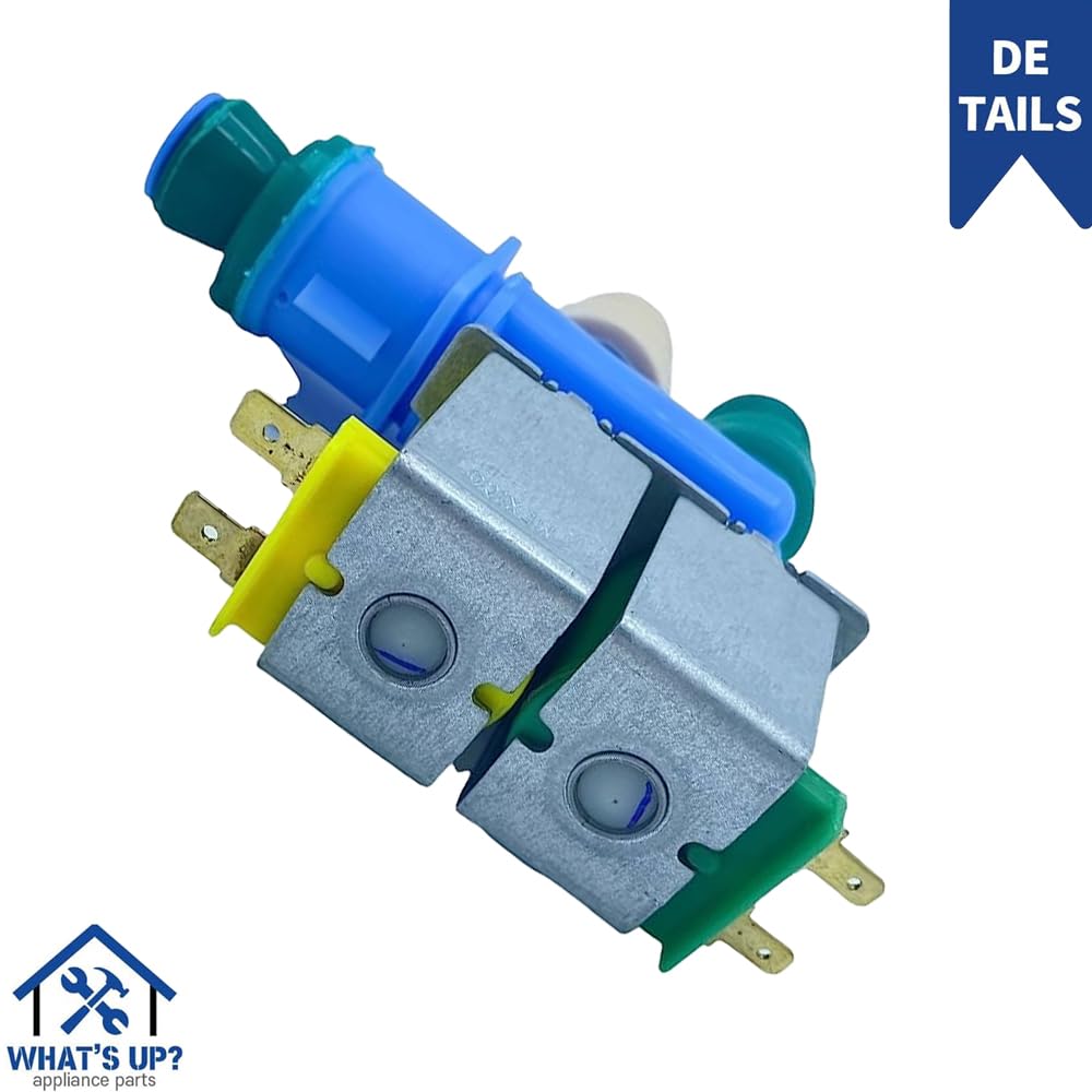 [What'up?] W10349187 K-77699 Dual Water Inlet Valve Refrigerator Water Inlet Valve Assembly WPW10349187 AP5176665 PS3492502 EAP3492502 AP6020095 1878256 W10349187 K-77699 Dual Water Inlet Valve