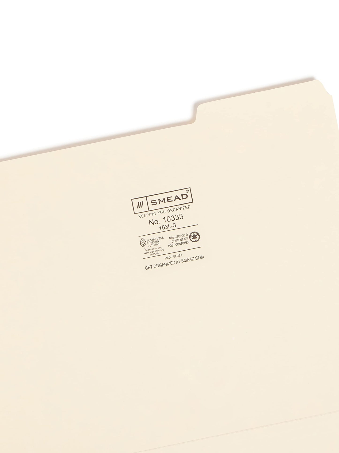 Smead File Folder, 1/3-Cut Tab Right Position, Letter Size, Manila, 100 Per Box (10333)