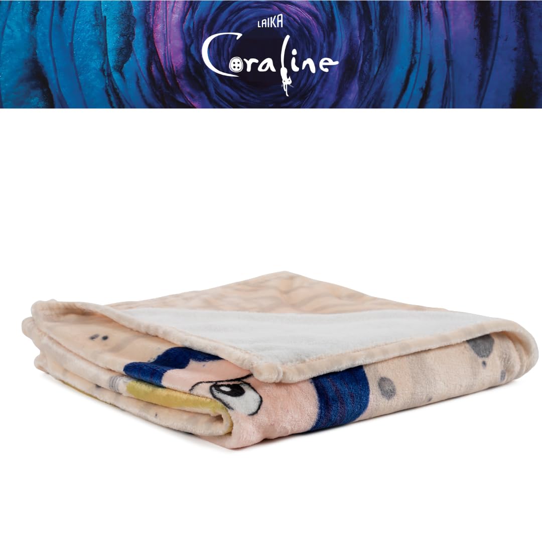 Collectibles Coraline Movie Bedding Super Soft Cozy Plush Throw, 46 in x 60 in, (Officially Licensed Product) by Franco