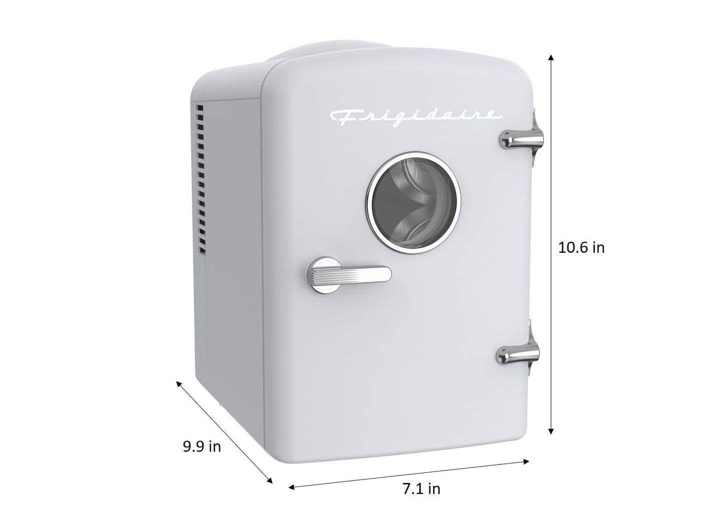 Frigidaire EFMIS171 Retro Mini Portable Personal Fridge - Ideal for Home, Office or Dorm - Includes Carrying Handle, AC/DC Wall/Car Charger (White)