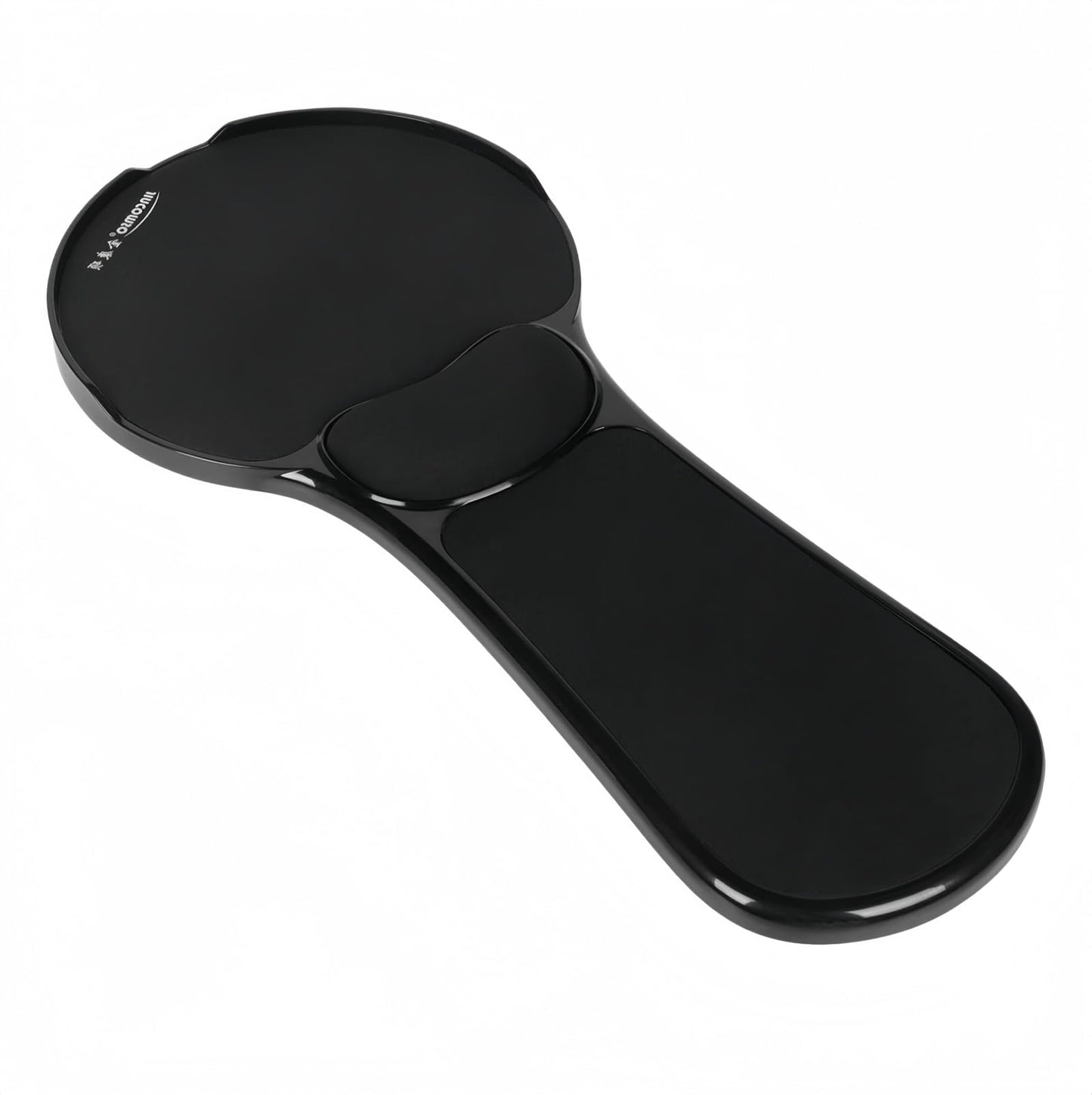 Pxoerzy Ergonomic Adjustable Chair Arm Rest Mouse Pad with Wrist Cushion,Mouse Extension Platform Tray with Anti-Fall Baffle, Chair Attachment Arm Support with Straps (Black)