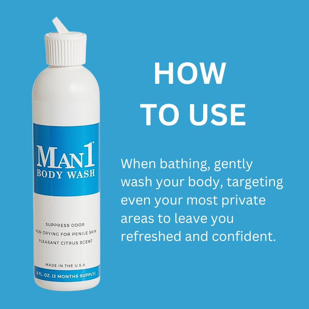 Man1 Collection: Penile Health Gift for His Anniversary, Birthday or Holiday. Give Him a Unique Present He’ll Love. Three Premium Products for Complete Penile Care: Man1 Man Oil, Senfla and Body Wash
