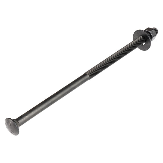 1/2 in. x 12 in. Black Carriage Bolt Kit Includes 12 Bolts, 12 Washers, and 12 Nuts, Ceramic Black Ruspert Coated for Exterior Use - 2X Rust Resistance of Galvanized by Makers Bolt