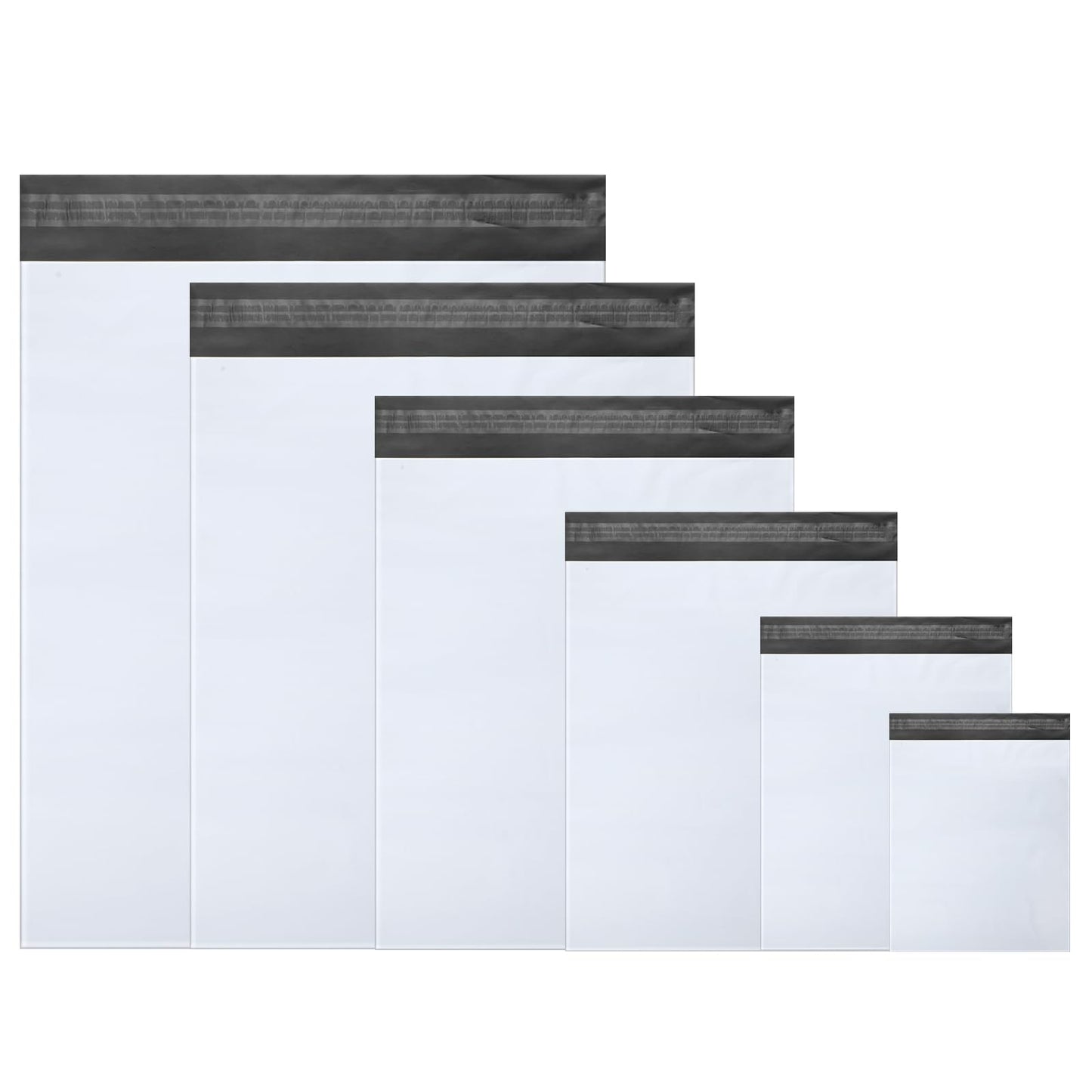 Outus 240 Pcs Poly Mailers Variety Size Pack Mailing Shipping Bags Assorted Sizes Shipping Envelopes Self Adhesive Waterproof and Tear Proof Packaging Bags for Clothing Book Gift(White,6 Sizes)