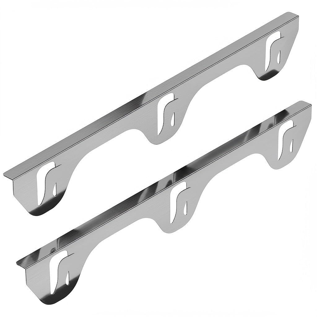 MOFINO Stove Gap Covers 316 Stainless Steel,2 Pack 23.2" Stove Gap Filler,Heat Resistant Stove Gap Guards,Between Stove and Counter Slide In Range Trim Kit for Kitchen,Upgrade Silver