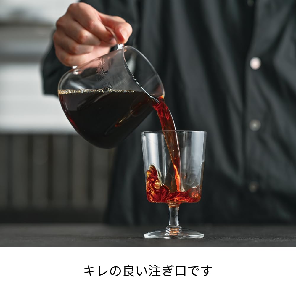 Hario VBS-60 V60 Barista Server, 600 Clear, 20.3 fl oz (600 ml), For 1-5 Cups, Microwavable, Made in Japan