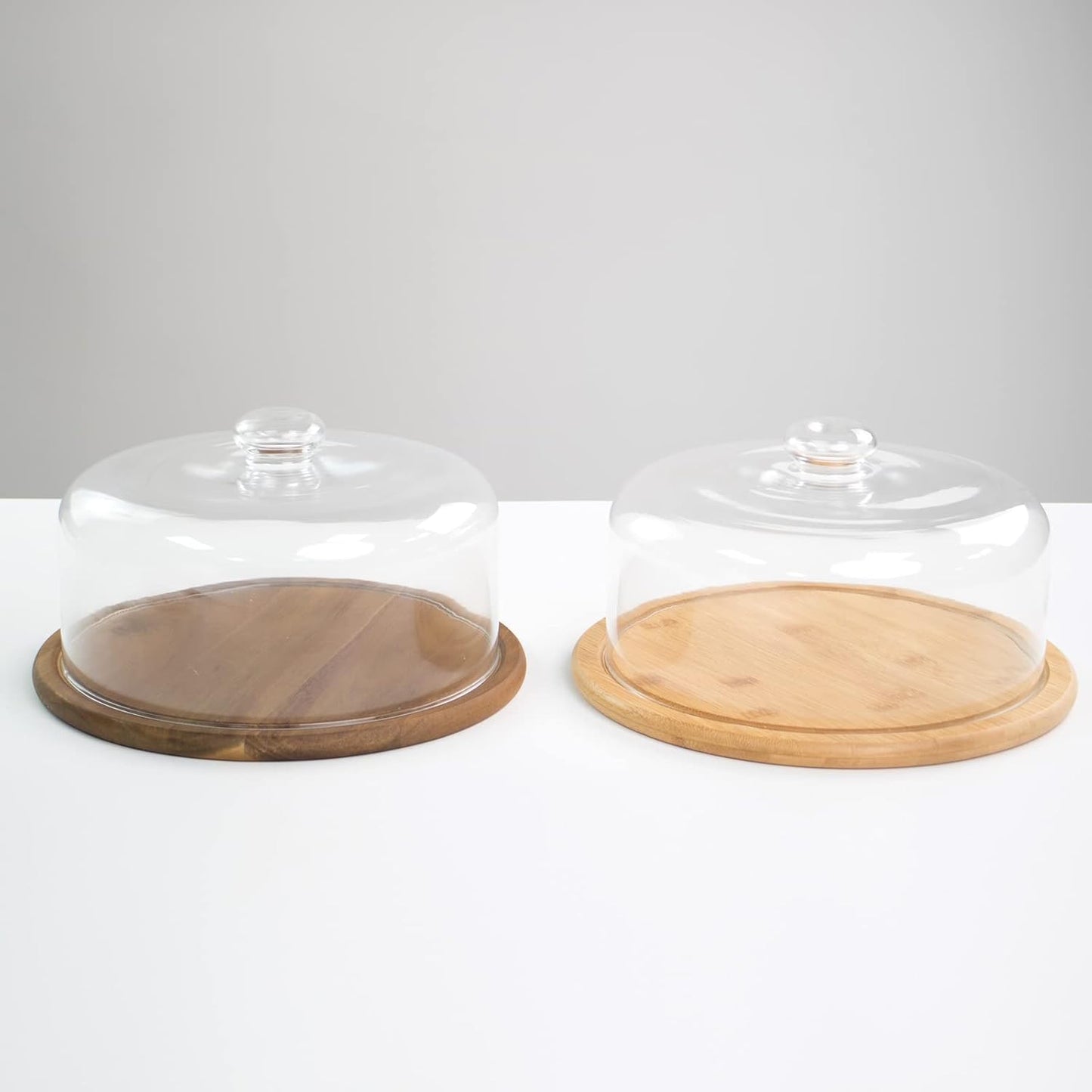 KVMORZE 11 Inch Clear Cake Dome Cover, Glass Round Cake Stand Cover, Pastry Display Cloche for Food Service, Cake Cover Lid for Cake Stand Cake Plate Display Serving Platter (11 Inch - Glass)