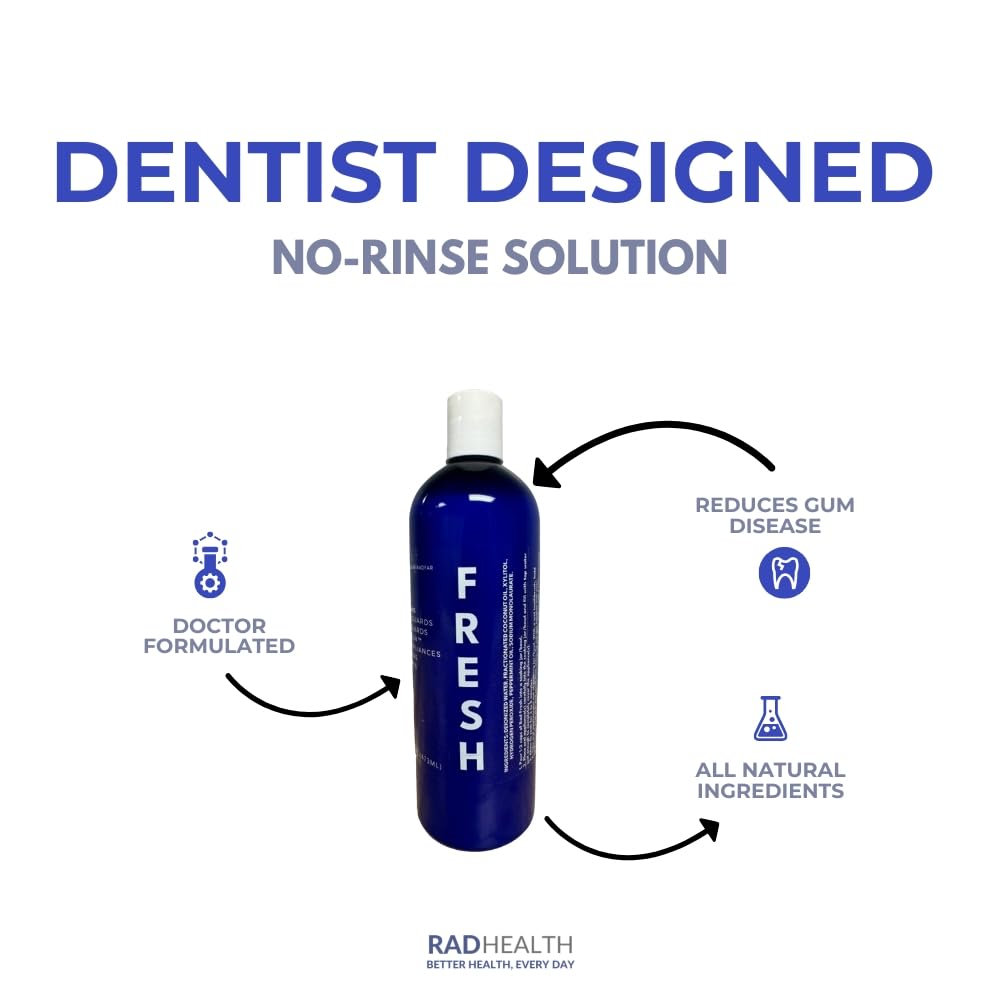 16 OZ Rad Fresh Natural Retainer Cleaner Spray With Food Grade Hydrogen Peroxide Dentist Designed Denture, Aligner, Night Guard, Sports, Sleep Appliance & Mouth Guard Cleaner Made in the USA