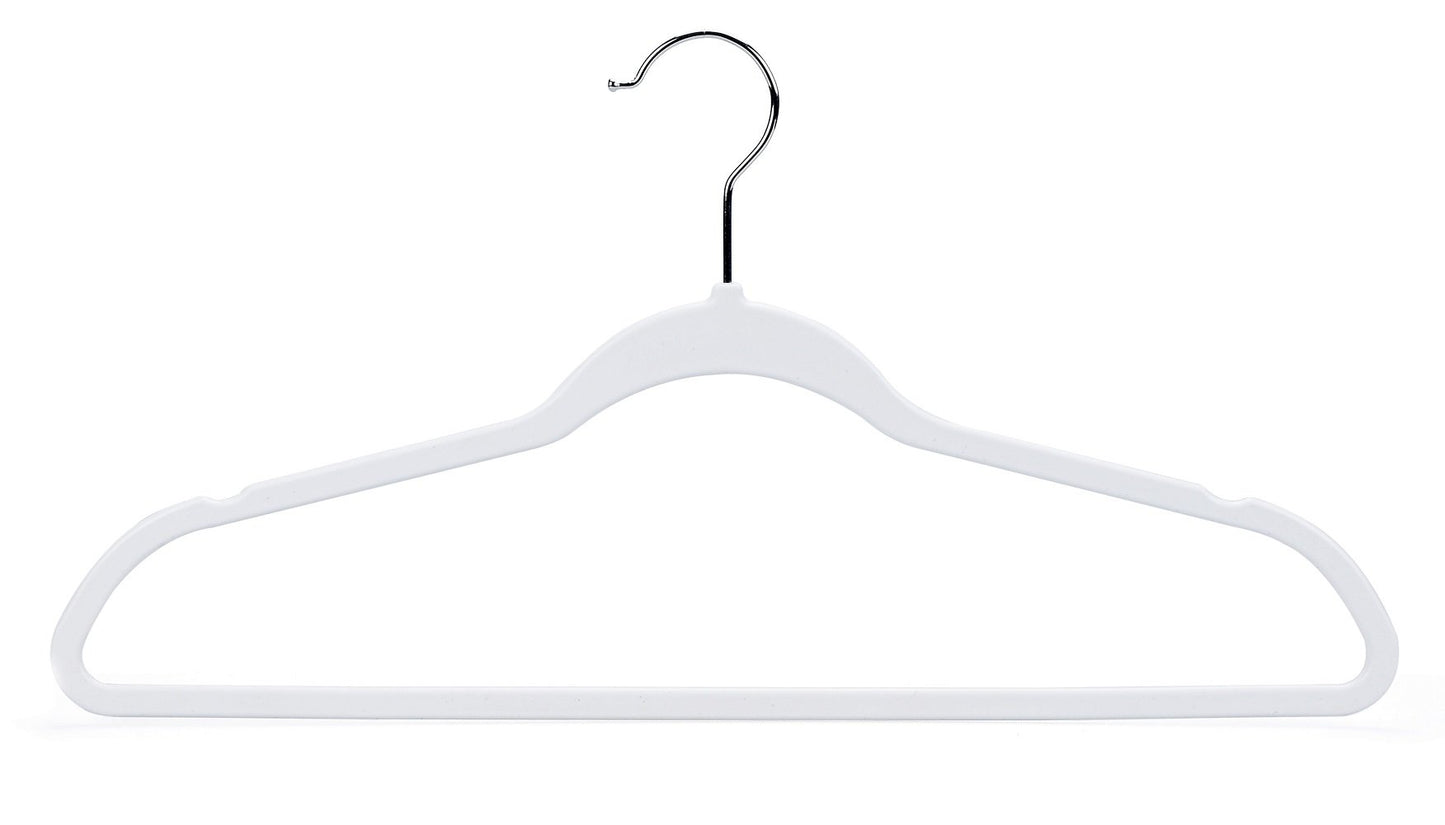 Quality Hangers 50 Pack Non-Velvet Plastic Hangers for Clothes - Heavy Duty Coat Hanger Set - Space-Saving Closet with Chrome Swivel Hook, Functional Non-Flocked Hangers - Cream White