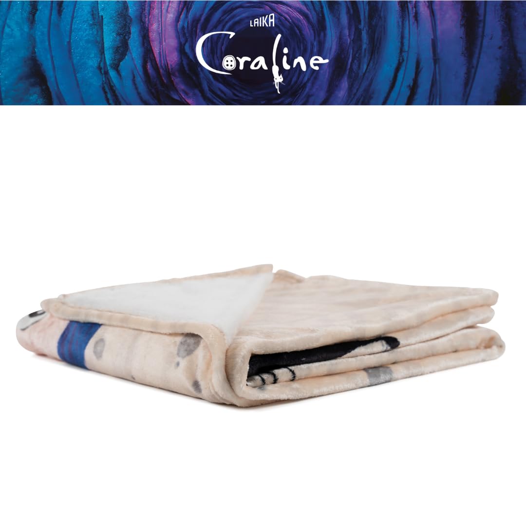 Collectibles Coraline Movie Bedding Super Soft Cozy Plush Throw, 46 in x 60 in, (Officially Licensed Product) by Franco
