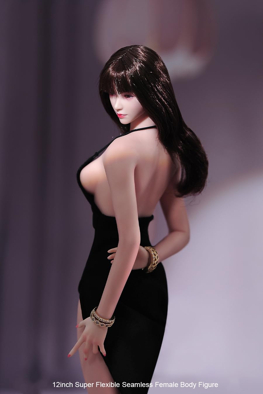 1/6 Scale Female Body,12inch Super Flexible Seamless Female Figure Body Makeup Version with Undetachable Feet Tall and Slender Miniature Action Figure (Pale Skin)