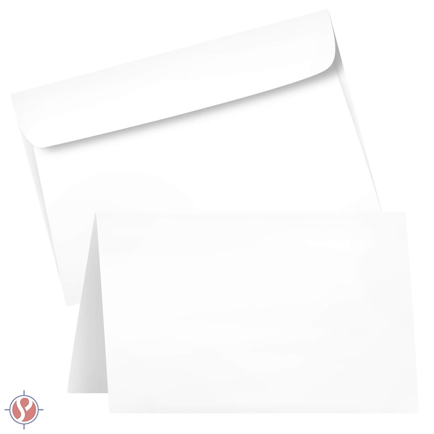 Big Blank Scored Folding Cards Set – 8.5 x 11” White Cardstock and 6 x 9” Envelopes | Perfect for Business Greetings, Invitations, Bridal Shower, Birthday, Weddings | Bulk 50 Cards and 50 Envelopes