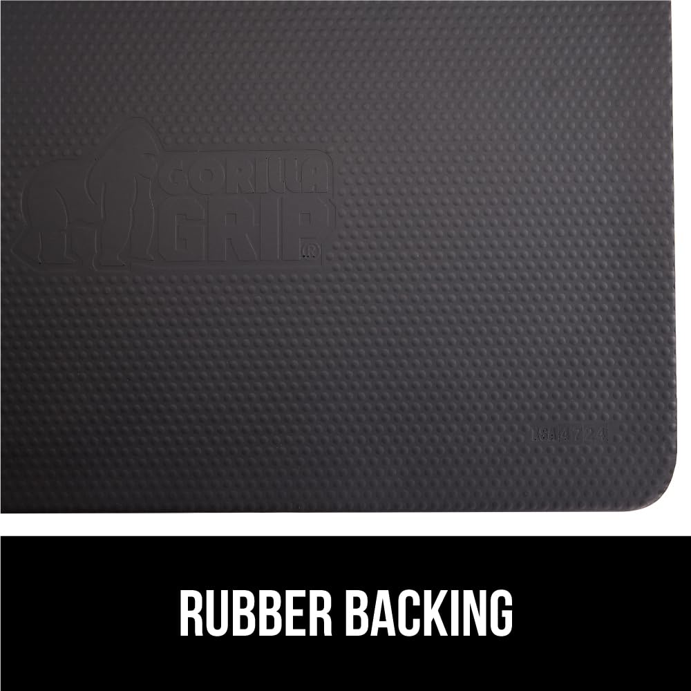 GORILLA GRIP Comfortable Cushioned Kitchen Mats for Floor, 3/4 Inch Thick Ergonomic Standing Desk Anti Fatigue Mat, Waterproof and Stain Resistant Pebbled Top, Supportive Padded Foam Rug, 20x32, Black
