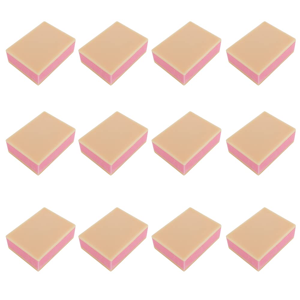 12 Pack Silicone Sponge Human Skin Injection Pad Training Model, Nurse Student Practice