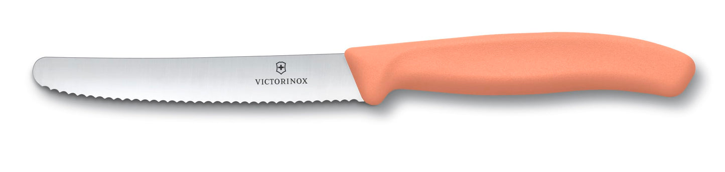 Victorinox Swiss Classic, Tomato-Bread Knife Set, 4-pieces, sharp blade, serrated edge, 4.3 Inch, stainless steel, Blush, Orange, Peach, Yellow