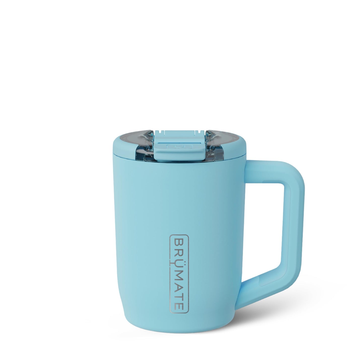 BrüMate Müv - 15oz 100% Leak Proof Insulated Coffee Mug with Handle & Lid - Stainless Steel Coffee Travel Mug - Double Walled Coffee Cup (Glacier)