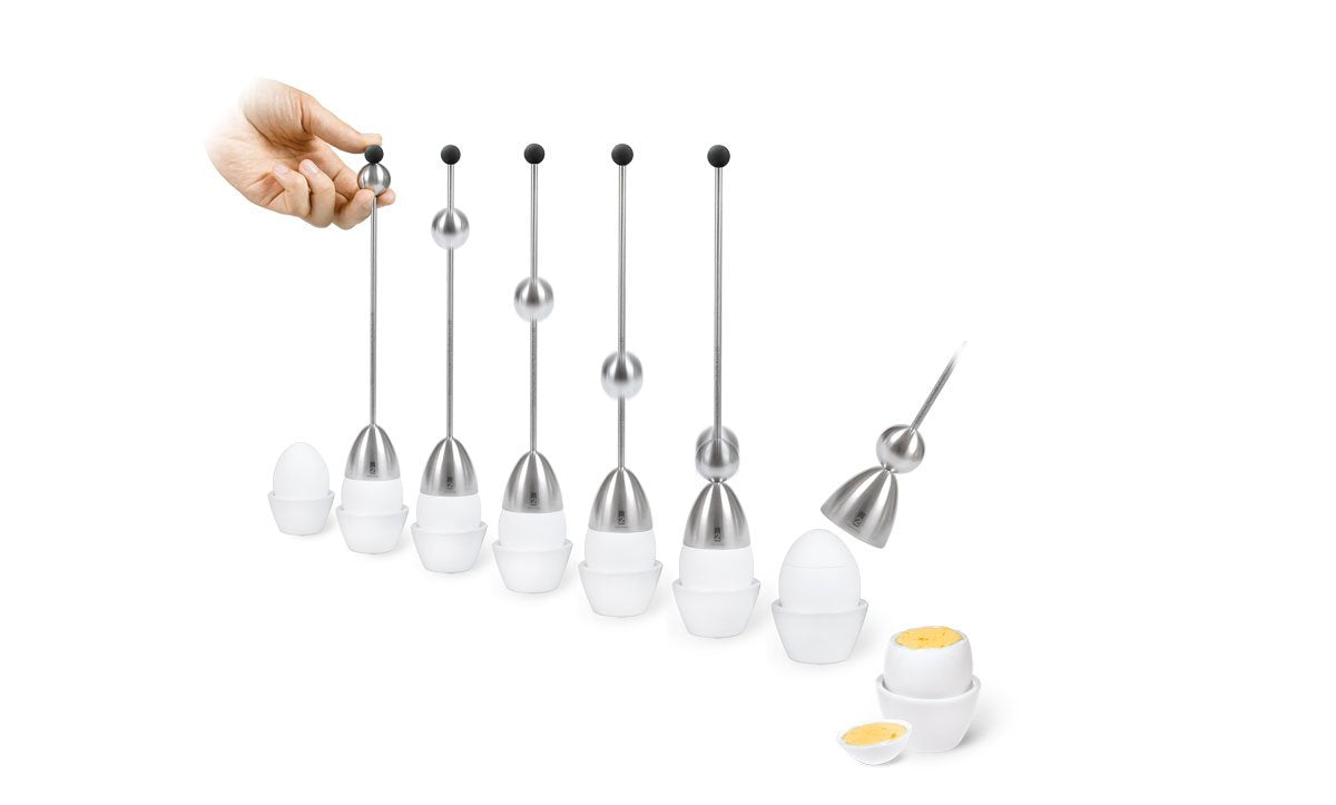 The Original Clack Egg Opener - German Engineered Stainless Steel Egg Topper - Premium Quality Egg Accessories (Wooden Top)
