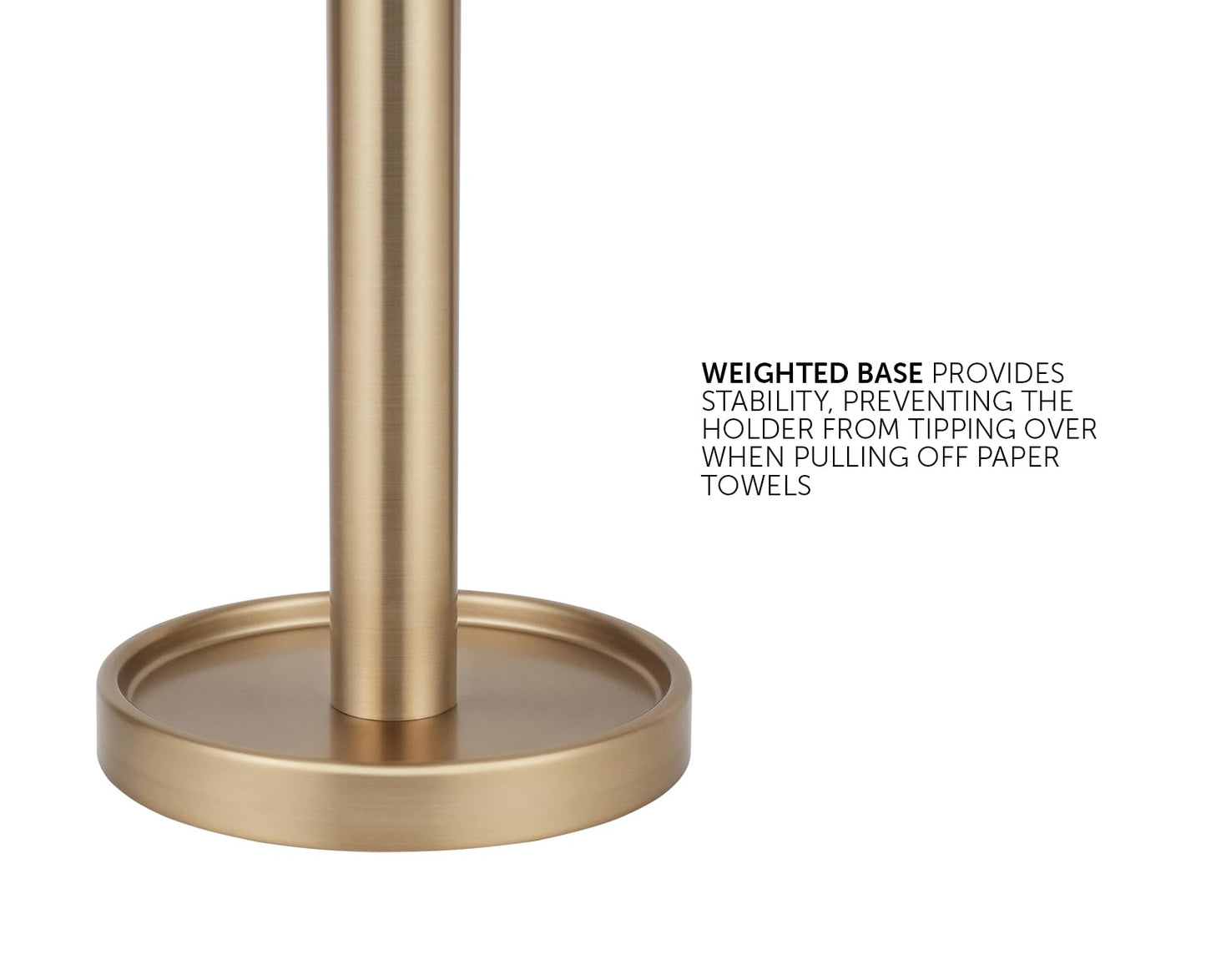 Ivilon Countertop Paper Towel Stand - Steady and Easy Tear - Fits All Paper Towel Rolls - Warm Gold