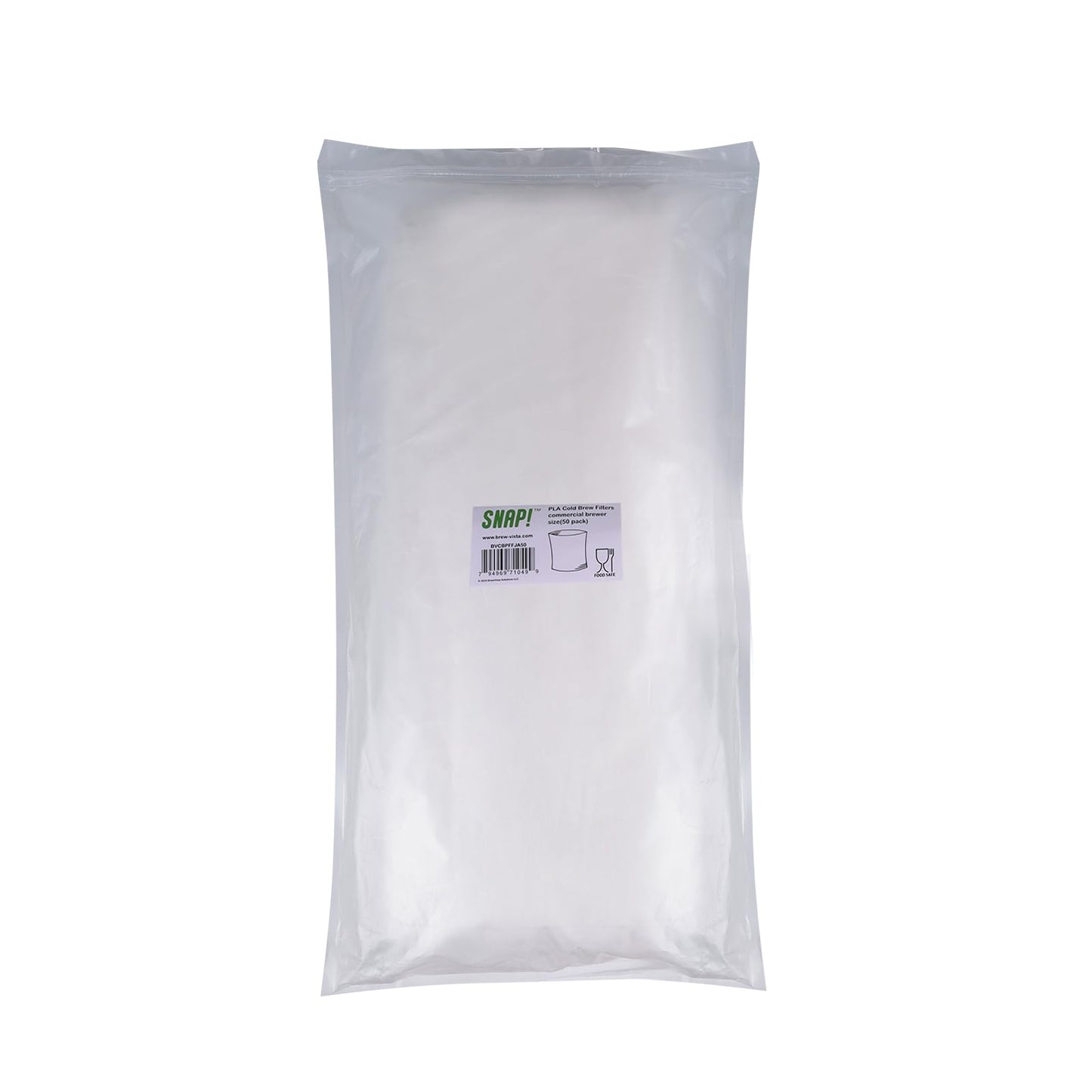 SNAP! Cold Brew Commercial PLA Filter - 50 Count，Disposable Fine Mesh Brewing Bags Commercial Coffee Filters 17''x20'' for Toddy Commercial Coffee Makers, Natural White