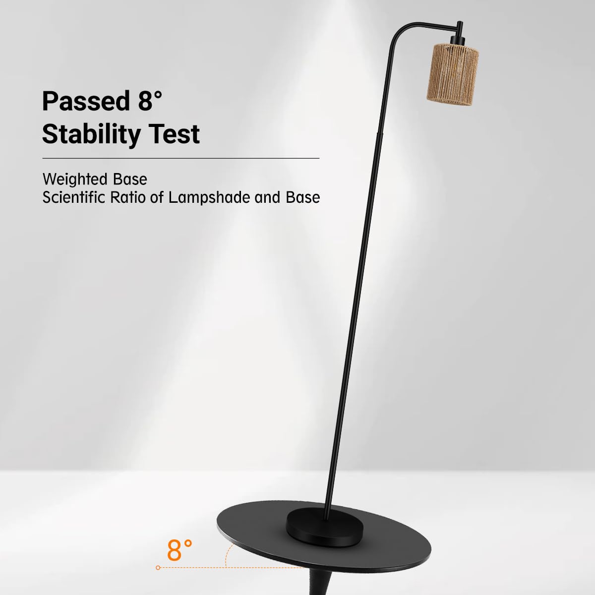 BoostArea Industrial Floor Lamp, Standing Lamp with Lampshade, 6W LED Bulb Included, Modern Floor Lamp with Foot Switch, Bright LED Lamp for Living Room and Bedroom, Office